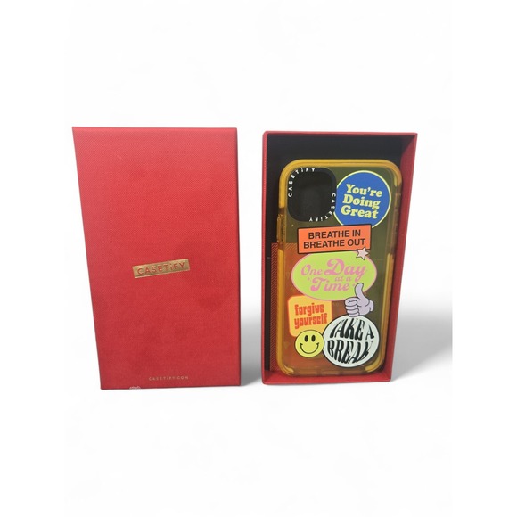 Casetify iPhone 11 Case Motivational Stickers Protective Phone Cover Yellow - Picture 2 of 4